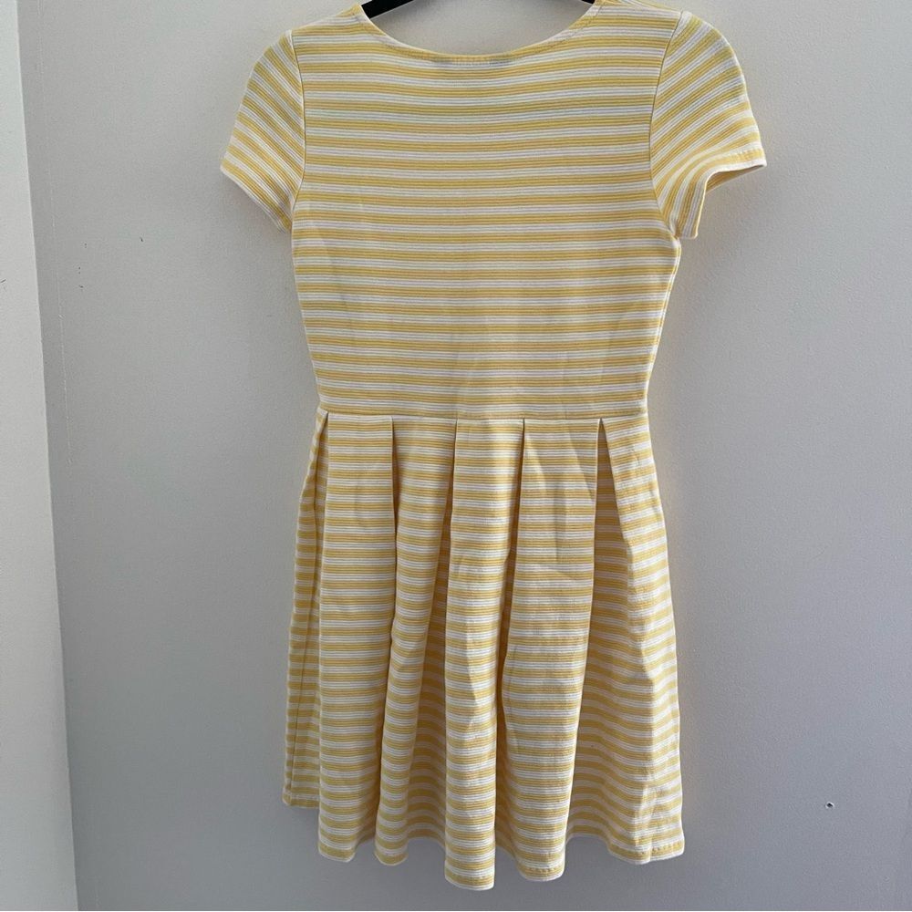 Polo Ralph Laurenâyellow white striped pleated dress girls size L 12-14 - Picture 7 of 7